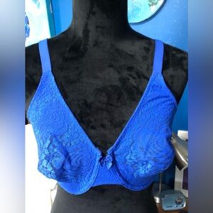Wacoal Vibrant Blue Convertible Lace Bra Sz. 38D